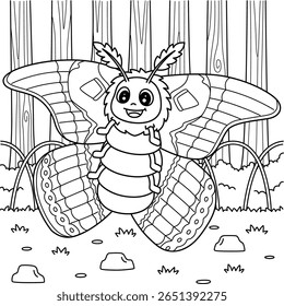 Insect Atlas Moth Animal Coloring Page for Kids 