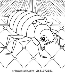Insectos Bed Bug Animal para colorear Página para Niños 