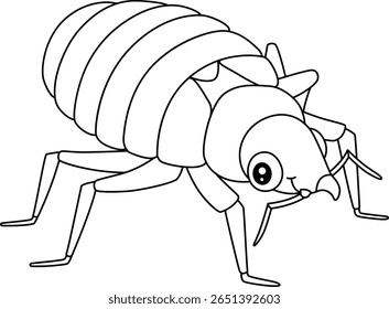 Insect Bed Bug Animal Isolated Coloring Page 