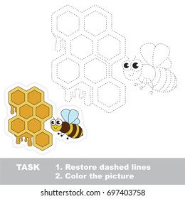 Insect Bee and Honey. Dot to dot educational game for kids.