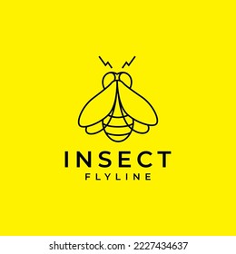 insect bee honey line modern minimal logo design vector