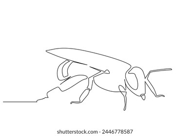 insect bee one line art design vector