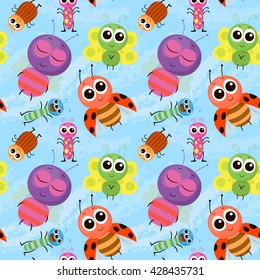 insect, beetle , butterfly, vector graphics, pattern , seamless texture