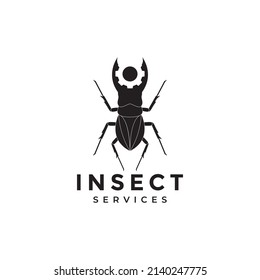 Insektenkäfer mit Logo-Design für den Gangservice, Vektorsymbol-Ikone-Illustration kreative Idee