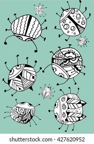 insect , beetle , line art
