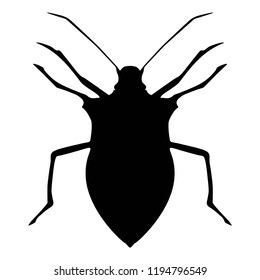 Insect black silhouette. Bug Vector Illustrator.