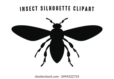 Insect Black Silhouette Vector, Insect Silhouette Clipart