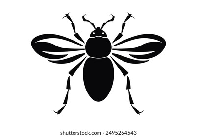 Insect Black Silhouette Vector, Insect Silhouette Clipart