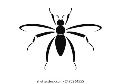 Insect Black Silhouette Vector, Insect Silhouette Clipart