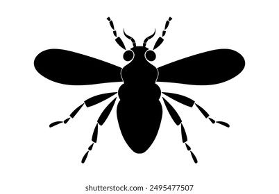 Insect Black Silhouette Vector, Insect Silhouette Clipart