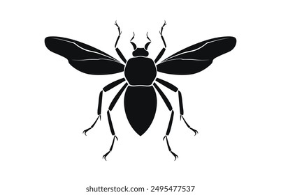 Insect Black Silhouette Vector, Insect Silhouette Clipart