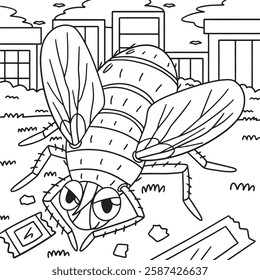 Insect Blow Fies Animal Coloring Page for Kids