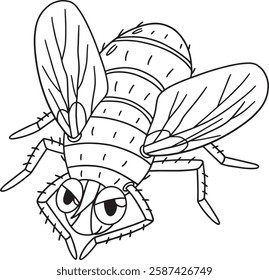 Insect Blow Fies Animal Isolated Coloring Page 