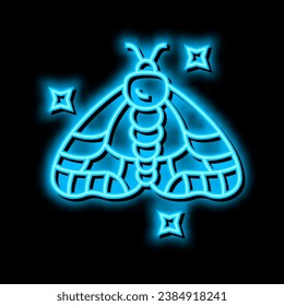 insekt boho neon Leuchtzeichen Vektorgrafik. Insektenboho-Illustration