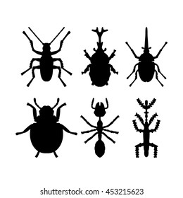 Insect Bug Animal Silhouette Icon Black Vector illustration