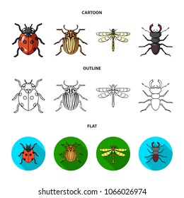 Insect, bug, beetle, paw .Insects set collection icons in cartoon,outline,flat style vector symbol stock illustration web.