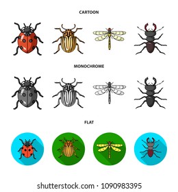 Insect, bug, beetle, paw .Insects set collection icons in cartoon,flat,monochrome style vector symbol stock illustration web.