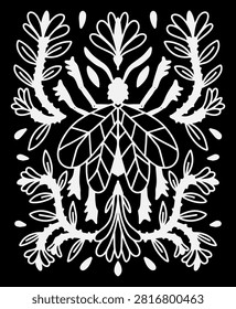 insect bug drawing floral beetle art flower 