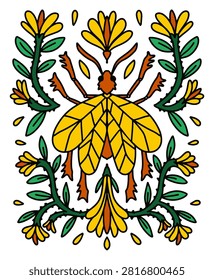 insect bug drawing floral beetle art flower 