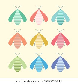 Insekt- und Bug-Illustration. Helles und bunter Tier wild lebendes Vektordesign. Spaß Hintergrund. 