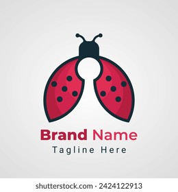 Insect Bug Keyhole Logo, combination of Insect Bug animal and Keyhole symbol