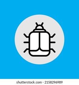 insect bugs icon simple flat vector design illustration line art