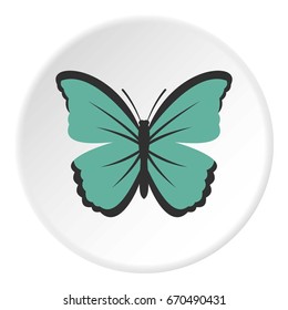 Insect butterfly icon in flat circle isolated vector illustration for web