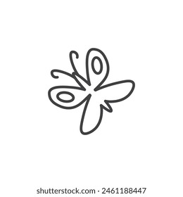 Insect Butterfly Icon Set. Delicate Butterfly Flight Vector Symbol.