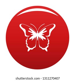 Insect butterfly icon. Simple illustration of insect butterfly vector icon for any design red