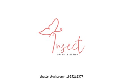 insect butterfly lines beautiful logo symbol vector icon illustration graphic design