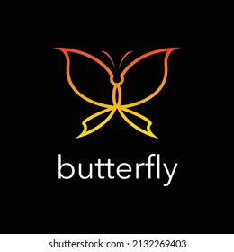 Logo Insektenschmetterling Gradation gelbe Orangengrafik Vektor 