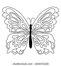 insect butterfly outline vector. nature coloring book
