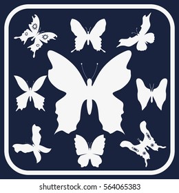 insect. butterfly set icons