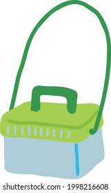 An insect cage with a lid and string
