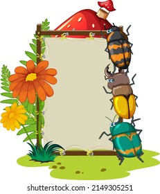 Insect with canvas board board banner illustration