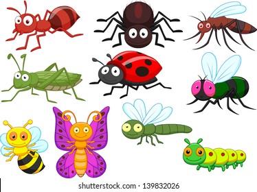 Insect cartoon collection set