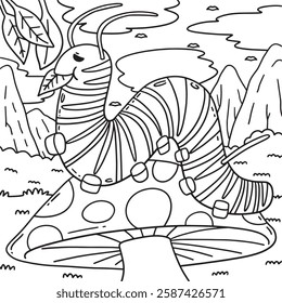 Insect Caterpillar Animal Coloring Page for Kids 