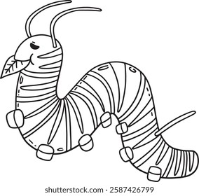 Insect Caterpillar Animal Isolated Coloring Page 