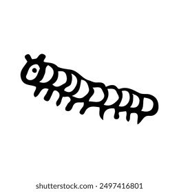 Insect caterpillar hand drawn in doodle style. Animal centipede wildlife. Vector line art illustration.