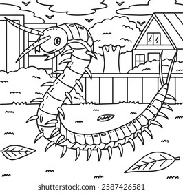 Insect Centipede Animal Coloring Page for Kids