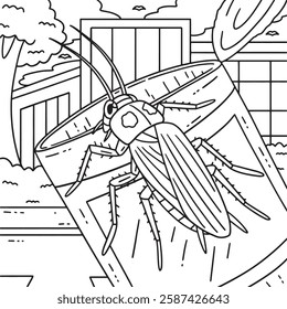 Insect Cockroach Animal Coloring Page for Kids