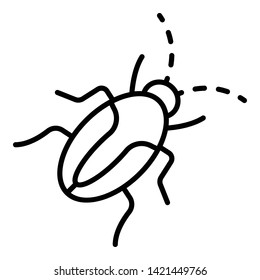 Insect cockroach icon. Outline insect cockroach vector icon for web design isolated on white background