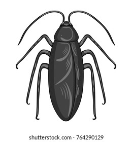 Insect cockroach single icon in monochrome style for design.Pest Control Service vector symbol stock illustration web.