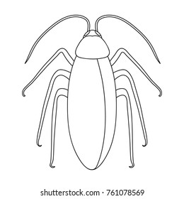 Insect cockroach single icon in outline style for design.Pest Control Service vector symbol stock illustration web.