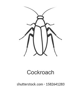 Insect cockroach vector icon.Line vector icon isolated on white background insect cockroach.