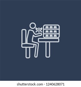 Insect collecting icon. Trendy flat vector line Insect collecting icon on dark blue background from Activity and Hobbies collection. 