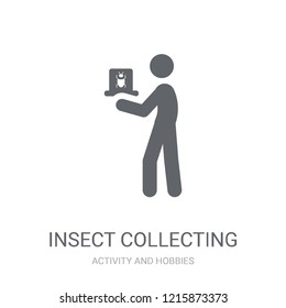 Insect collecting icon. Trendy Insect collecting logo concept on white background from Activity and Hobbies collection. Suitable for use on web apps, mobile apps and print media.