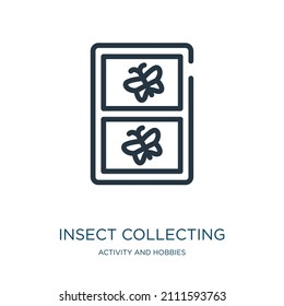 insect collecting thin line icon. nature, bee linear icons from activity and hobbies concept isolated outline sign. Vector illustration symbol element for web design and apps.