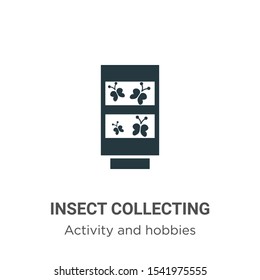 Insect collecting vector icon on white background. Flat vector insect collecting icon symbol sign from modern activity and hobbies collection for mobile concept and web apps design.