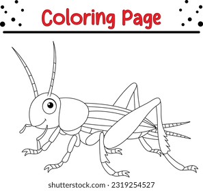 Insect coloring book for kids. Bugs Vector line art illustration coloring page on white.